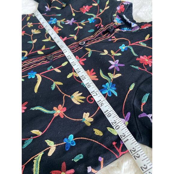 BFA Classics Colorful Embroidery Cotton Button Up Mandarin Collar Jacket Sz M - Picture 4 of 10